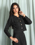 JACQUARD CROPPED SHIRT WITH FLAP POCKETS